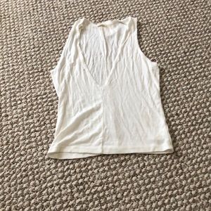 White v-neck tank top